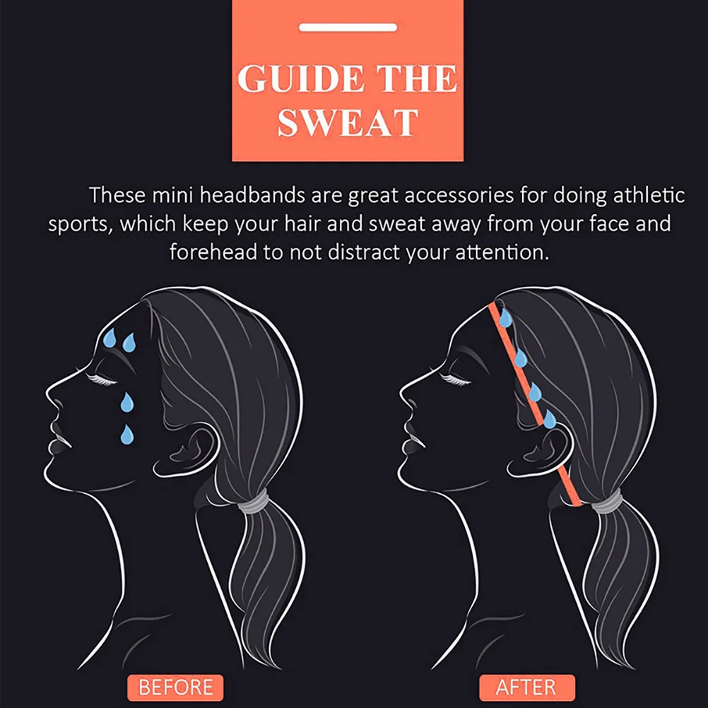 

6pcs Sports Headband Sweatbands for Women Running Yoga Anti Slip Elastic Hairband Tie Fitness Supply Gym Accessories