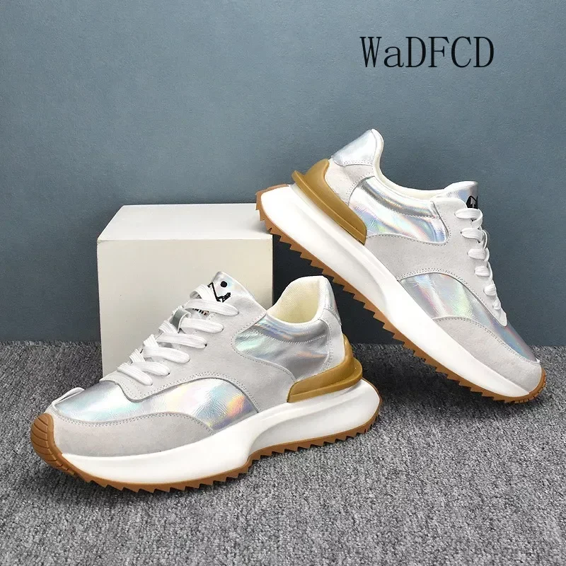 

Sneakers Casual Mens Womens Designer Retro Running Shoes Fashion Split Leather Canvas Breathable Height Increased Platform Shoes