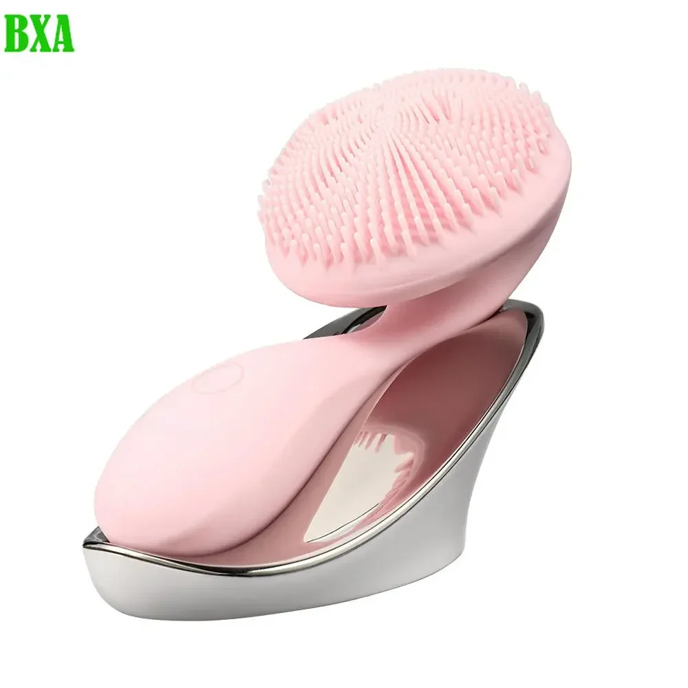 

Cleansing Brush Skin Rejuvenation Silicone Ultrasonic Face Brush Body Cleanser 4 Modes with Rotating Magnetic Beads