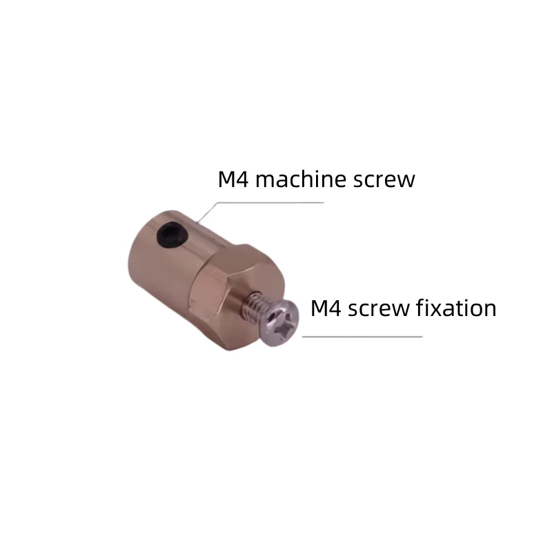 Bronze Hexagonal Coupling 2/3/4/5/6/8mm Motor Shaft Connector, Trolley Tire Connector