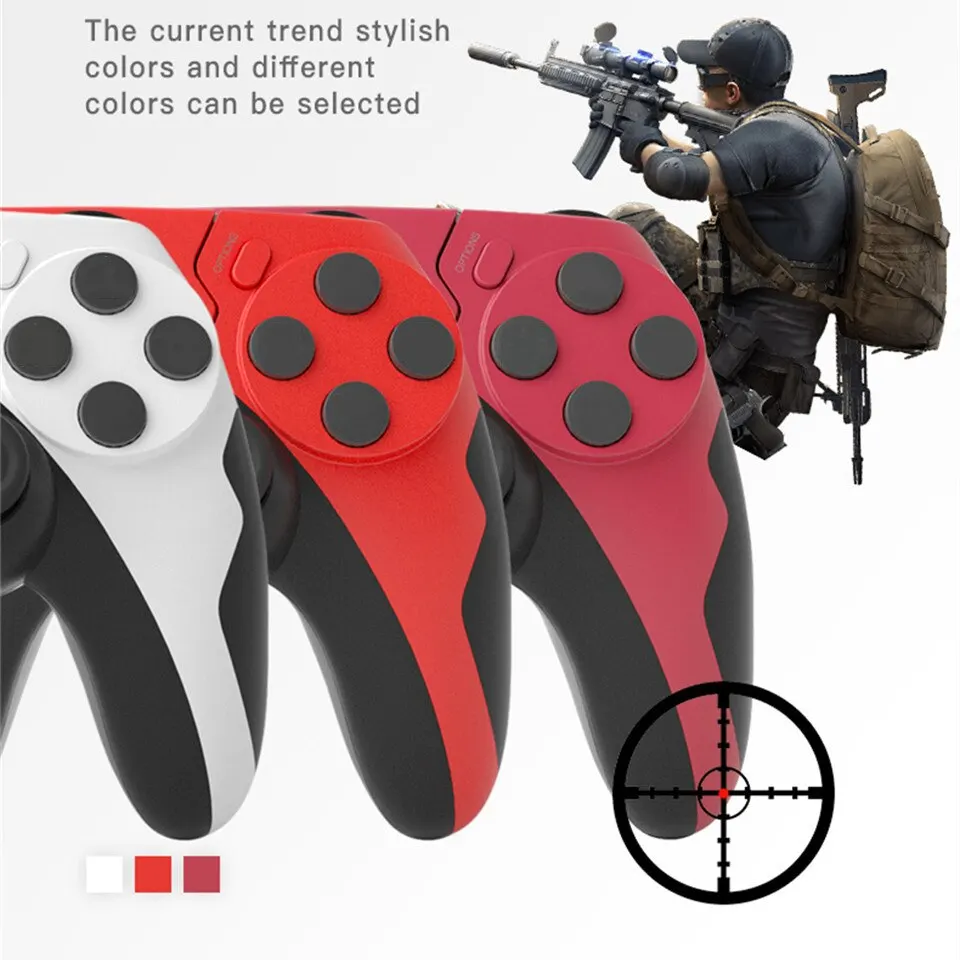 GAMINJA-mando inalámbrico P48 con giroscopio de seis ejes, controlador de juego para PS4, PS3, consola Wins 7, 8, 10, Joystick de PC de doble vibración