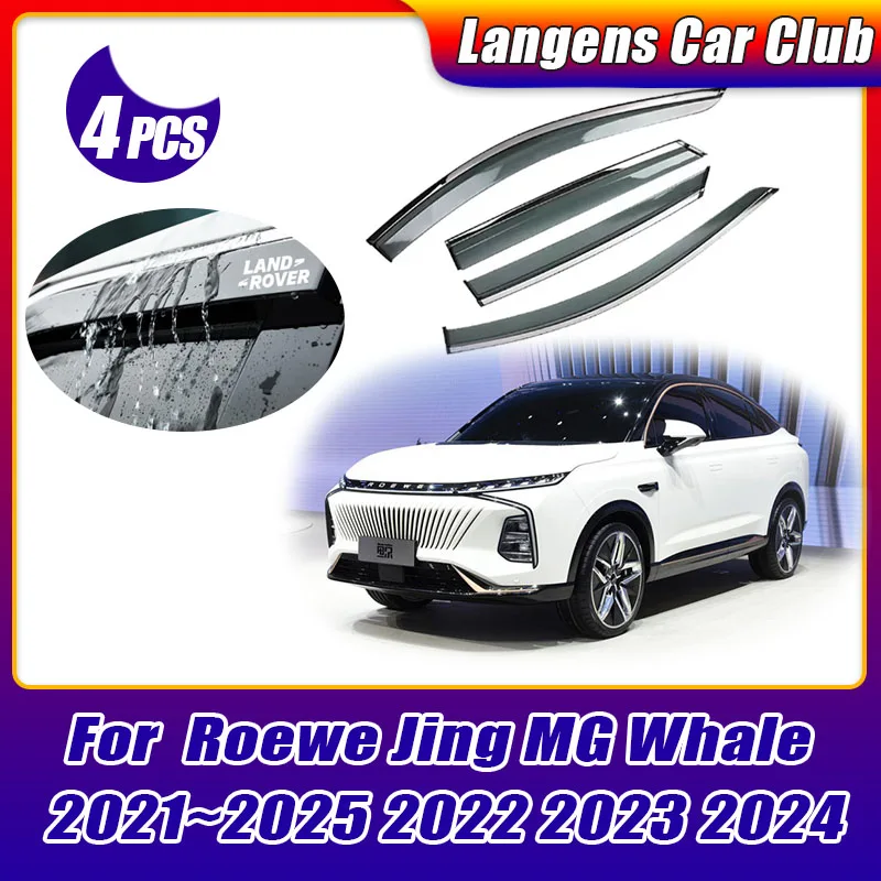 4PCs Car Window Visor For Roewe Jing MG Whale 2021~2025 2022 2023 2024 Deflector Guards Cover Shelters Shades Guard Accessories