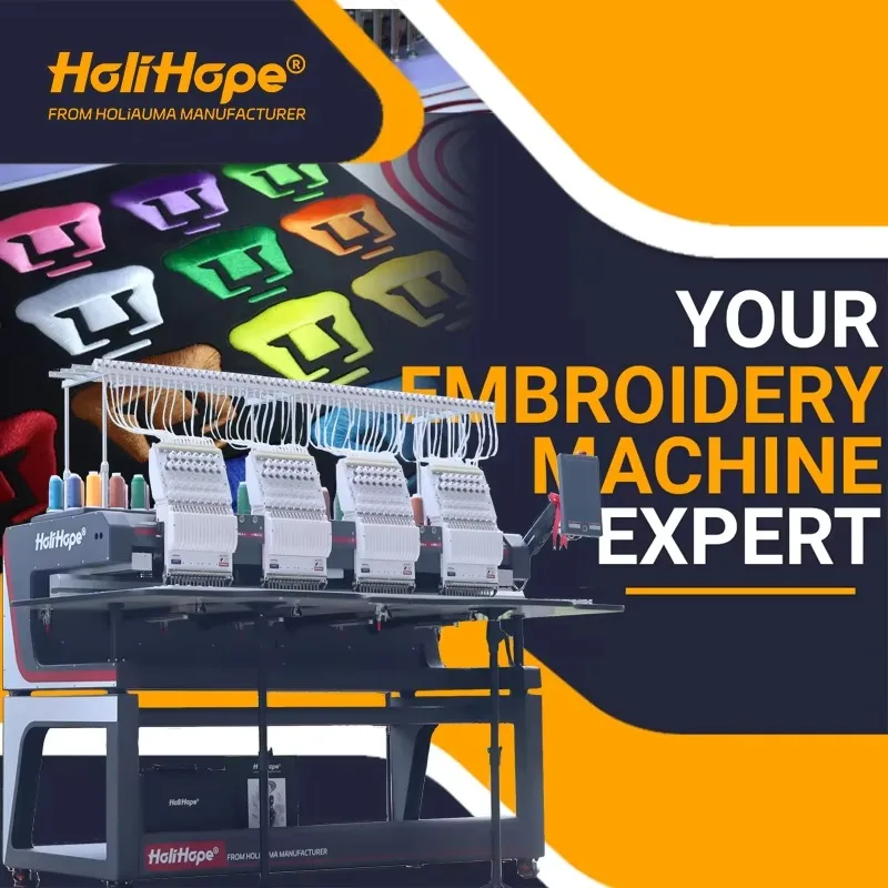 

[Best-selling] HoliHope Holiauma 4 Head Computerized Embroidery Machine 15 S Four Heads Cap Flat Computerized Embroidery Machine