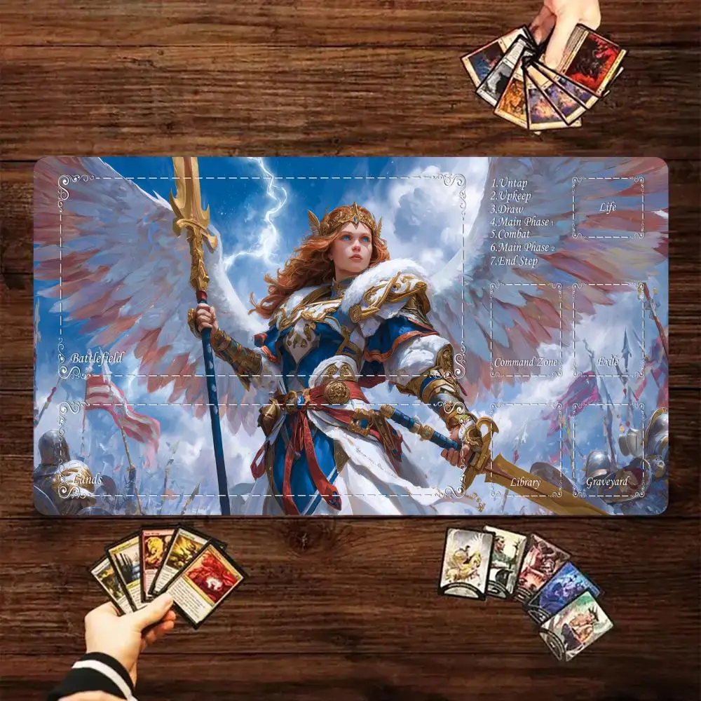 Mysterious female warrior Magic Card Battle Mat TCG Playmat Anti-slip Base 35X60CM Gathering Gaming Mats Board Game Mat for TCG