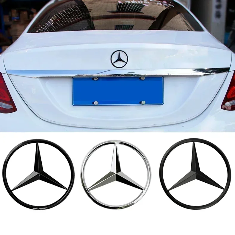 Car Rear Trunk Middle Emblem Badge for Mercedes Benz A C E CLA GLC Class W117 W176 W204 W205 W213 W253 Auto Accessories