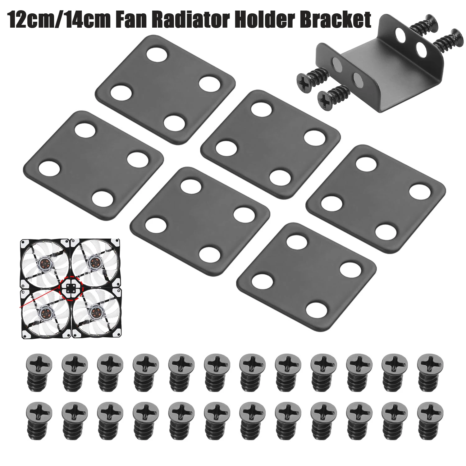 

Fan Mounting Rack PCI Slot Bracket Router TV Box Cooling Frame Rounter for Graphics Card Support 12cm/14cm Fan Radiator Holder