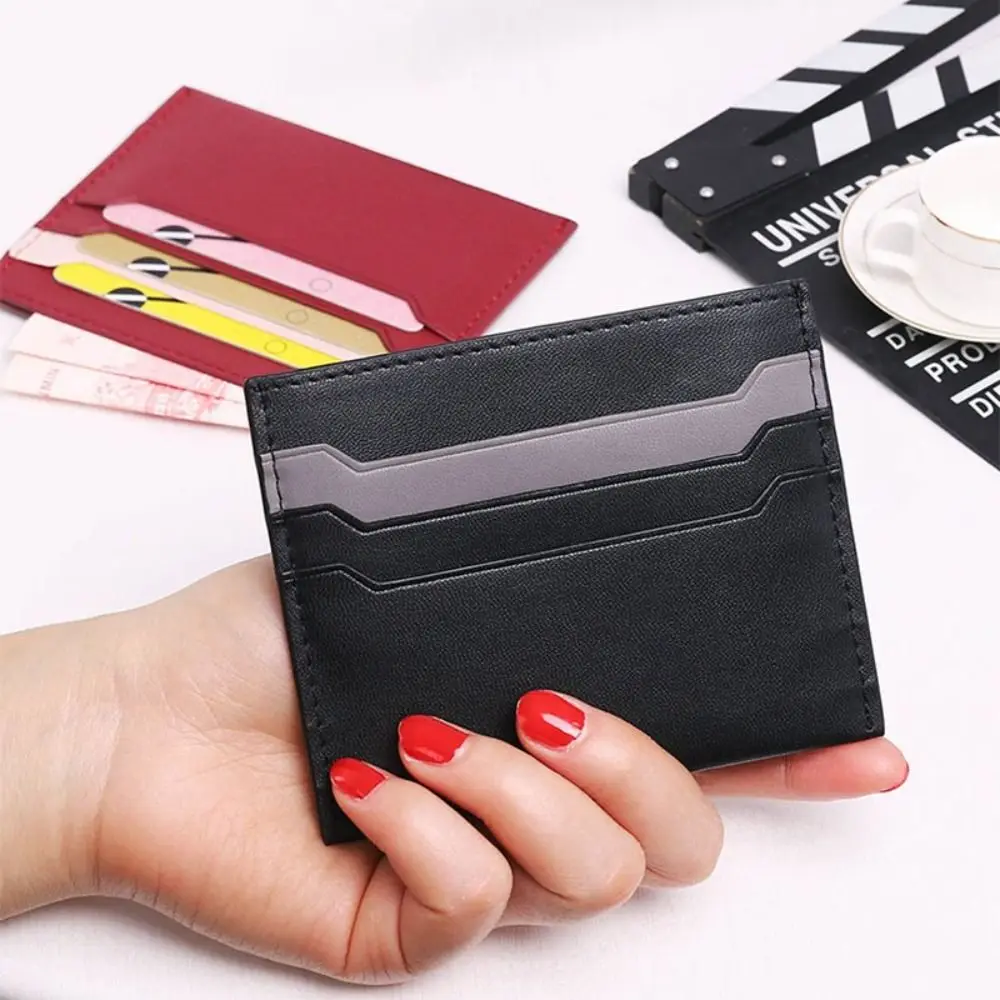 Universal Multi-card Slot Card Case Ultra Thin PU Leather ID Package Simple Business Card Case Men Women