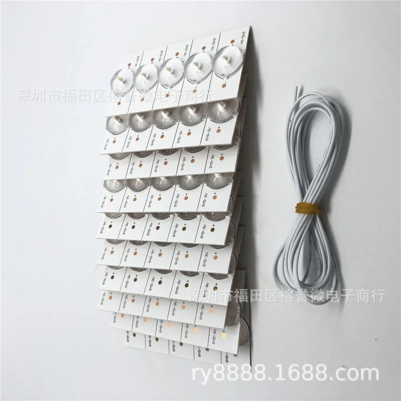 Contas de lâmpada de lente 3v/6vconvexa com suporte adesivo + placa de base de alumínio com fio 32-65lcd reparo de tv