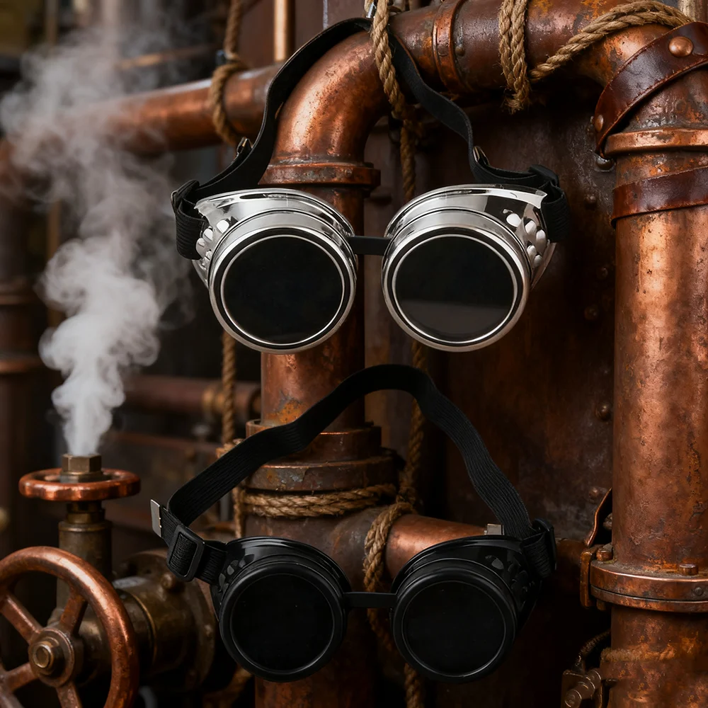 1pc Vintage Steampunk Goggles, Steampunk glasses, Cosplay Punk Glasses for Adult, Women, Men Halloween Costume Dressing