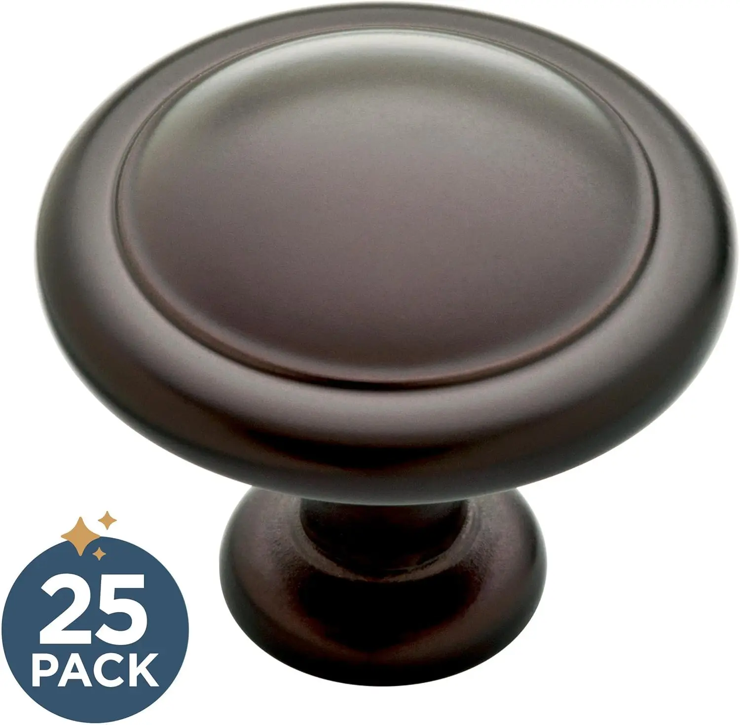 Franklin Brass Round Ringed (25-Pack) Cabinet Knobs Deep Bronze Drawer Knobs Kitchen Cabinet Knobs for Dresser Drawers