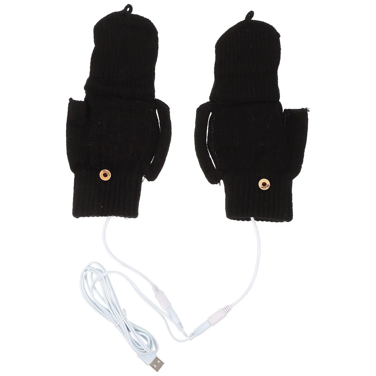 

1Set Rechargeable Heated Gloves Winter Thermal Mitts for Skiing Biking Hiking Outdoor Sports Electric Hand Warmers Windproof USB