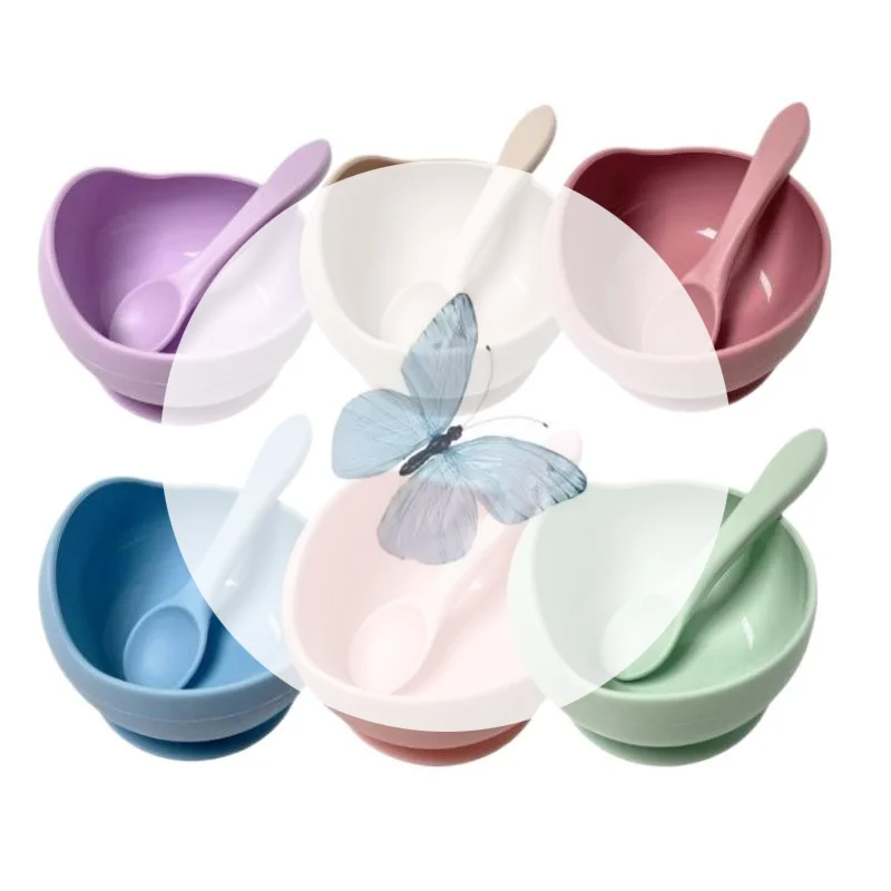 

2 шт., силиконовая присоска для кормления, посуда для обучения младенцев и молодежи, обучающая миски для еды и детские миски для дополнительного питания