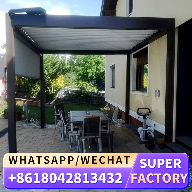 Double Side Standing Retractable Patio Electric Awnings Motorized Retractable Awning