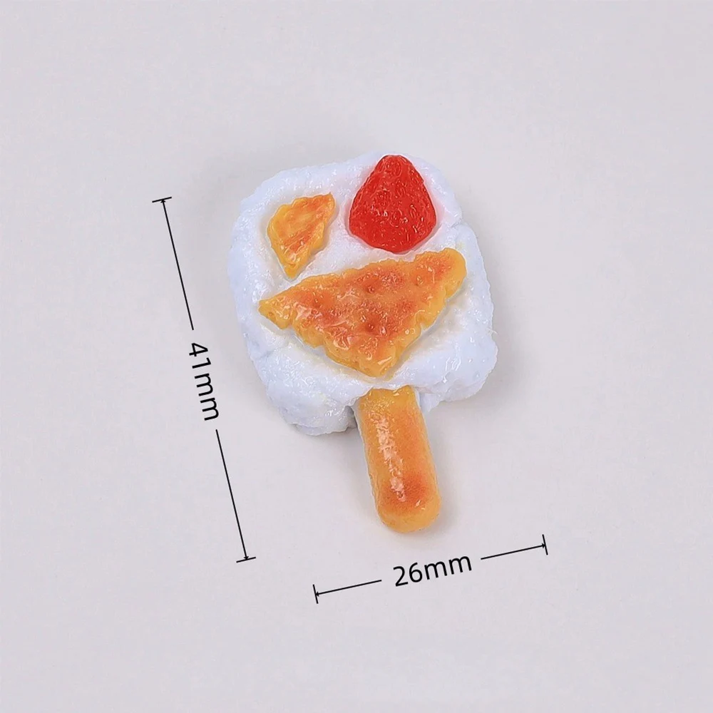 5PCS Shiny Cheese Popsicles Series Miniature Flat Back Resin Cabochons For Hairpin Scrapbooking DIY Home Decor Craft Accessories
