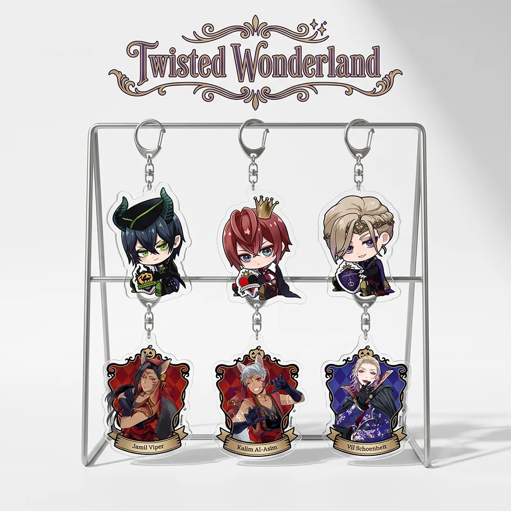 Anime Twisted Wonderland Sebek Zigvolt Idia Shroud 6CM Acrylic Cute Bag Charm Car Keychain Decorations Bag Body Kit Keyring Gift
