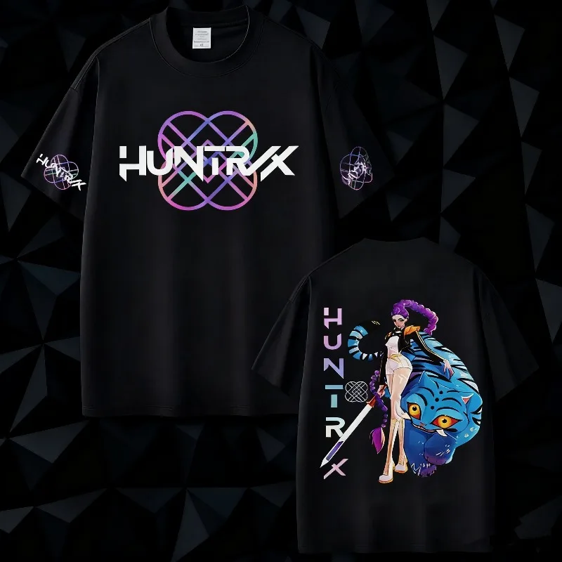 2025 الصيف KPop شيطان الصيادين رومي ديربي النمر 2025 فيلم 100% القطن تي شيرت مطبوع موضة الهيب هوب الرجال الراحة المتضخم