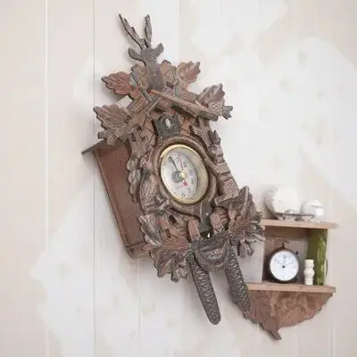 

Wooden Cuckoo Wall Clock Easy Install Clear Display Decorative for Bedroom Living Room Office Home Hanging Decor