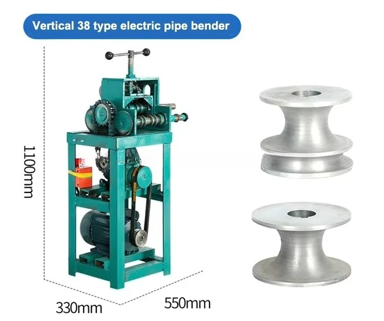 Customizable 220V Vertical 38 Type 1100W Industrial Arc Tube Bender Electric Pipe Bending Machine With Round Square Mould