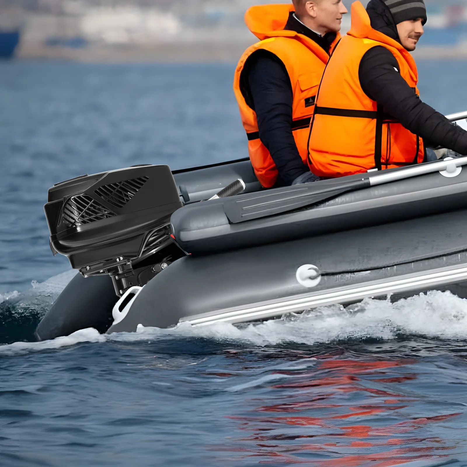 HANGKAI 48V 1200W Electric Outboard Motor Boat Engine for Inflatable Boats, Iron Boats, Plastic Boats, etc