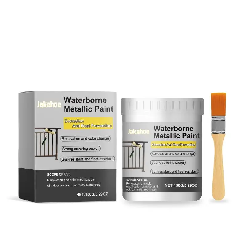 Jakehoe Water-Based Anti-Rust Paint Black Rust Removal Apply Waterproof Fast Paint Refurbished Cover Metal Paint