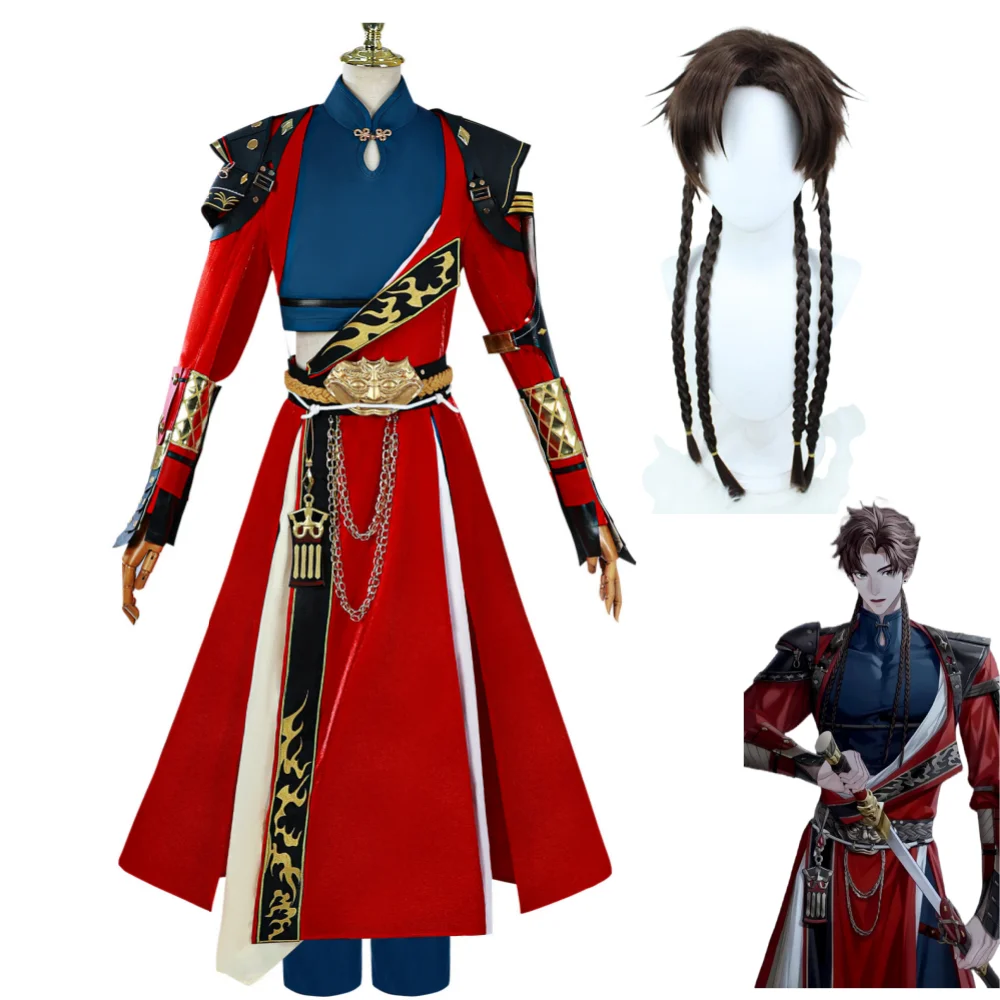 Game Dai Hao Yuan Sun Ce Cosplay Hanfu Sun Ce Costume Wig Sets Halloween Role Play Anime Clothes