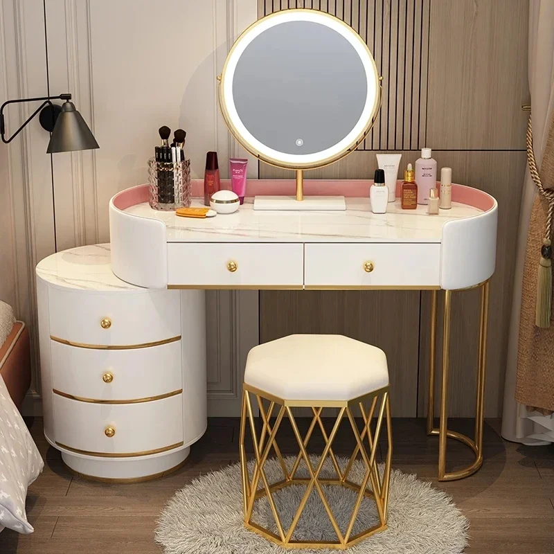 

Modern Luxury Vanity Table Mirror Vintage Storage Bedroom Vanity Table Nordic Makeup Coiffeuse De Chambre Home Furniture