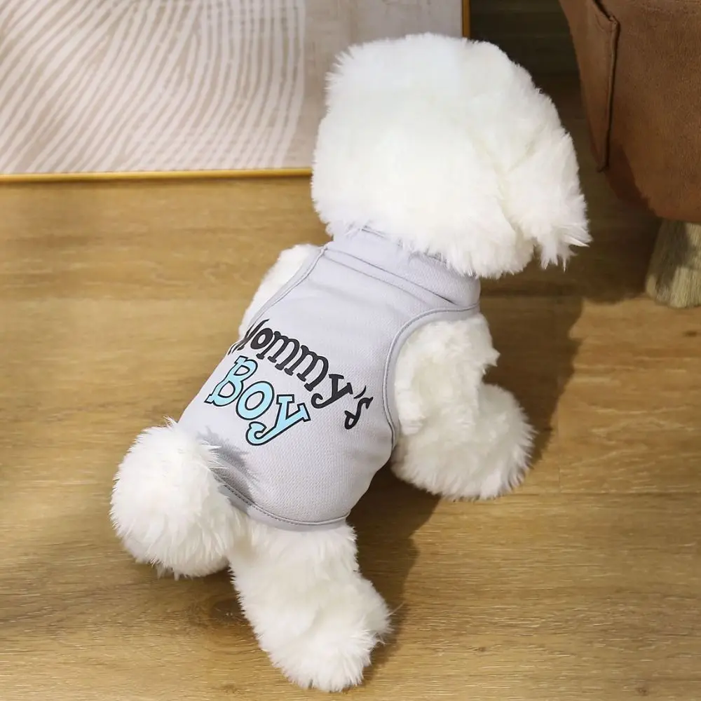 Soft Dog Thin Style Printed Vest Fashion Breathable Comfortable Pet Dog Sports Clothes Polyester Teddy Vest T-shirts Summer