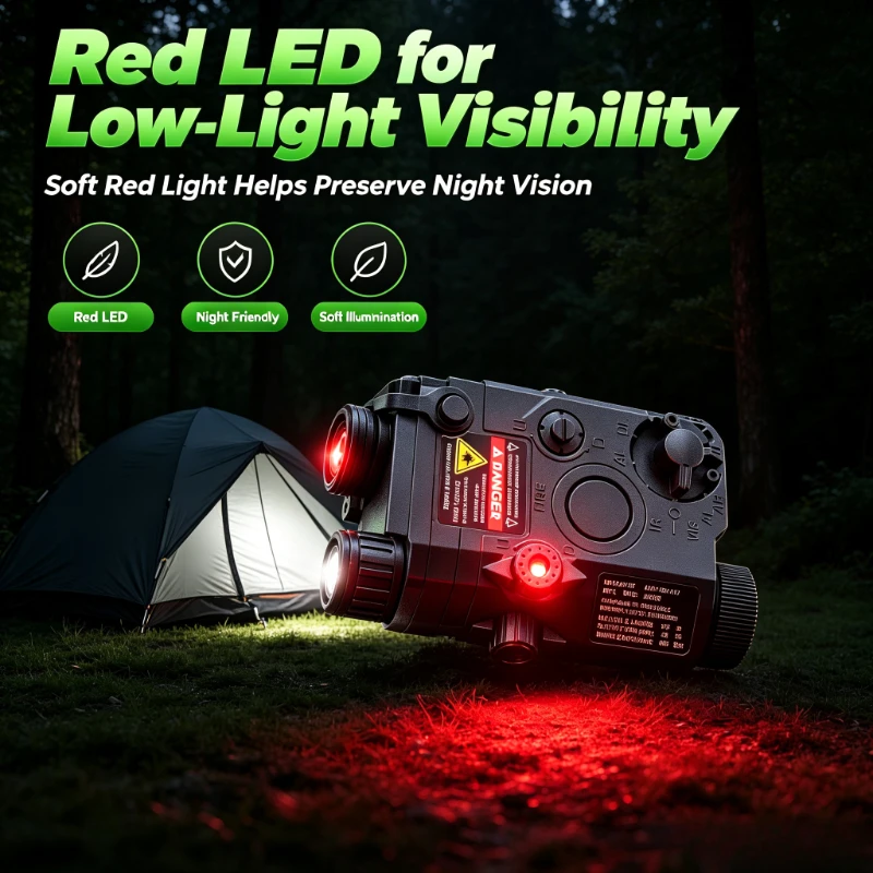 Fit Standard Rail Nylon Multi Function Light Module Green Red LED Built in Battery Outdoor Camping Gear