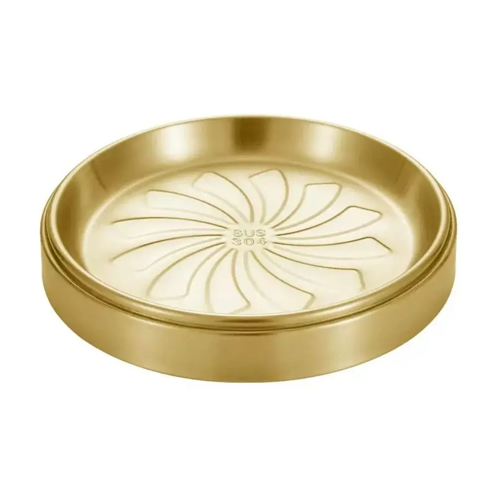 

Round Shape Stainless Steel Food Tray Non-stick Easy Cleaning Western Dining Tableware Multi-functional Stackable