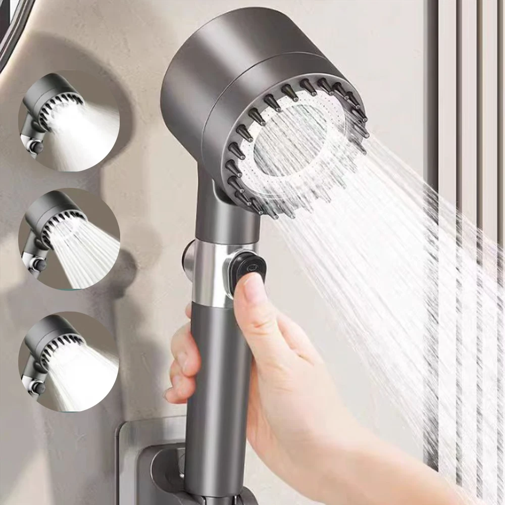 High-pressure Shower Head Bathroom Shower Filter Shower Head 3-mode Adjustable Spray  Filte Shower Faucet Bathroom Accessories