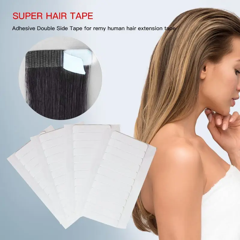 

120 tabs/lots 10 sheets 0.8cm*4cm No shine white adhesive tape waterproof tape for tape hair extension