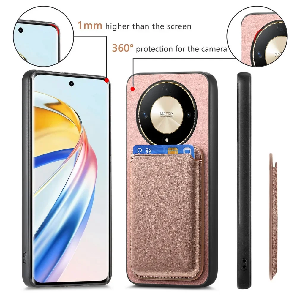 Honor X9C X9B X8B X7B X7A Custodia Magsafe per Huawei Honor 90 Lite 2In1 Cover posteriore in pelle staccabile Honor 90 Smart 100 Pro Funda