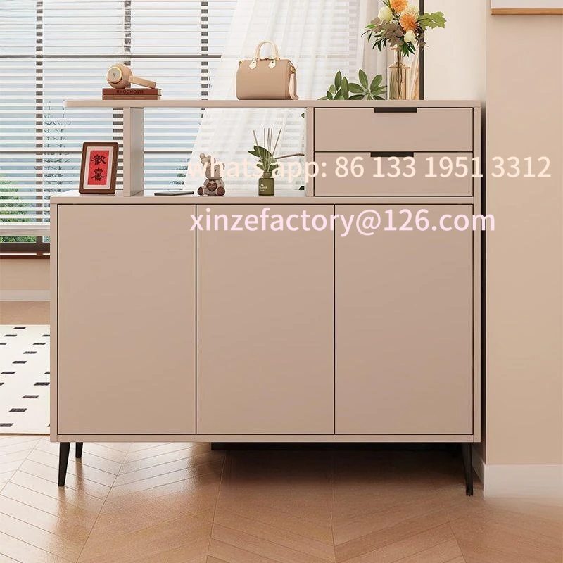 

Customizable new double-sided locker, cream storage, solid wood shoe , entrance integrated household door, living room partition