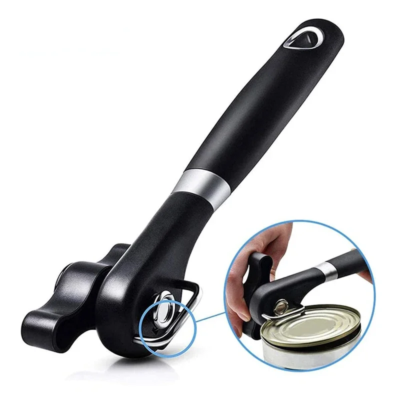 Stainless Steel Can Opener Professional Kitchen Tools Handheld Manual Can Opener Side Cut Jar Opener Kitchen Gadgets 2024 New