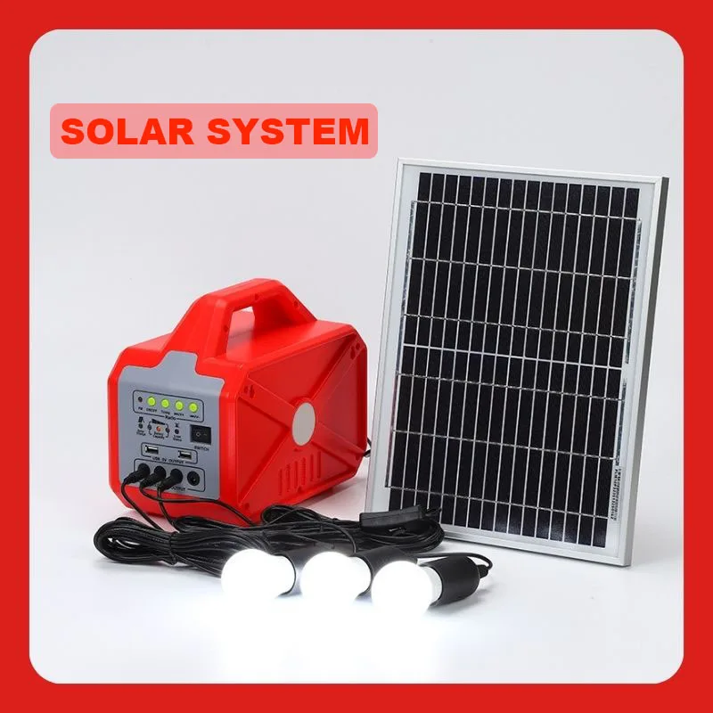 Portable 9V Rechargeable Solar Panel Power Storage Generator System 10W/30W USB with Lamp Lighting Home Solar Energy System Kit