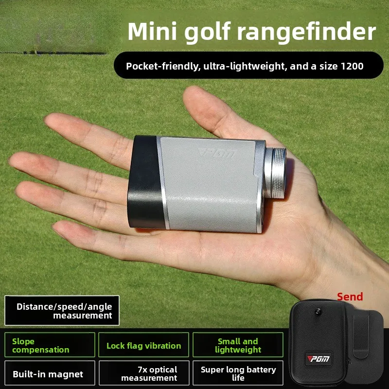 Golf Rangefinder Mini Pocket Edition Slope Compensation Lock Flag Vibration Magnetic Suction Waist Clip 1200 Yards