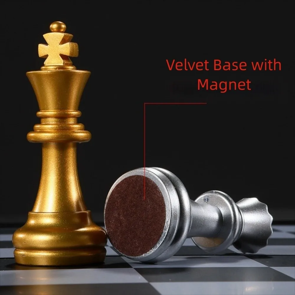 

Universal 25/32cm Chessboard Magnetic Chess Set Magnet Folding Travel Board Game Set Plastic Portable English Chess Desktop