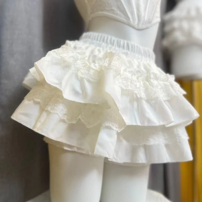 

Новинка 2023 года, японские корейские пышные юбки в стиле Лолиты, женские шикарные милые юбки с оборками Y2k, готическая универсальная модная уличная летняя юбка