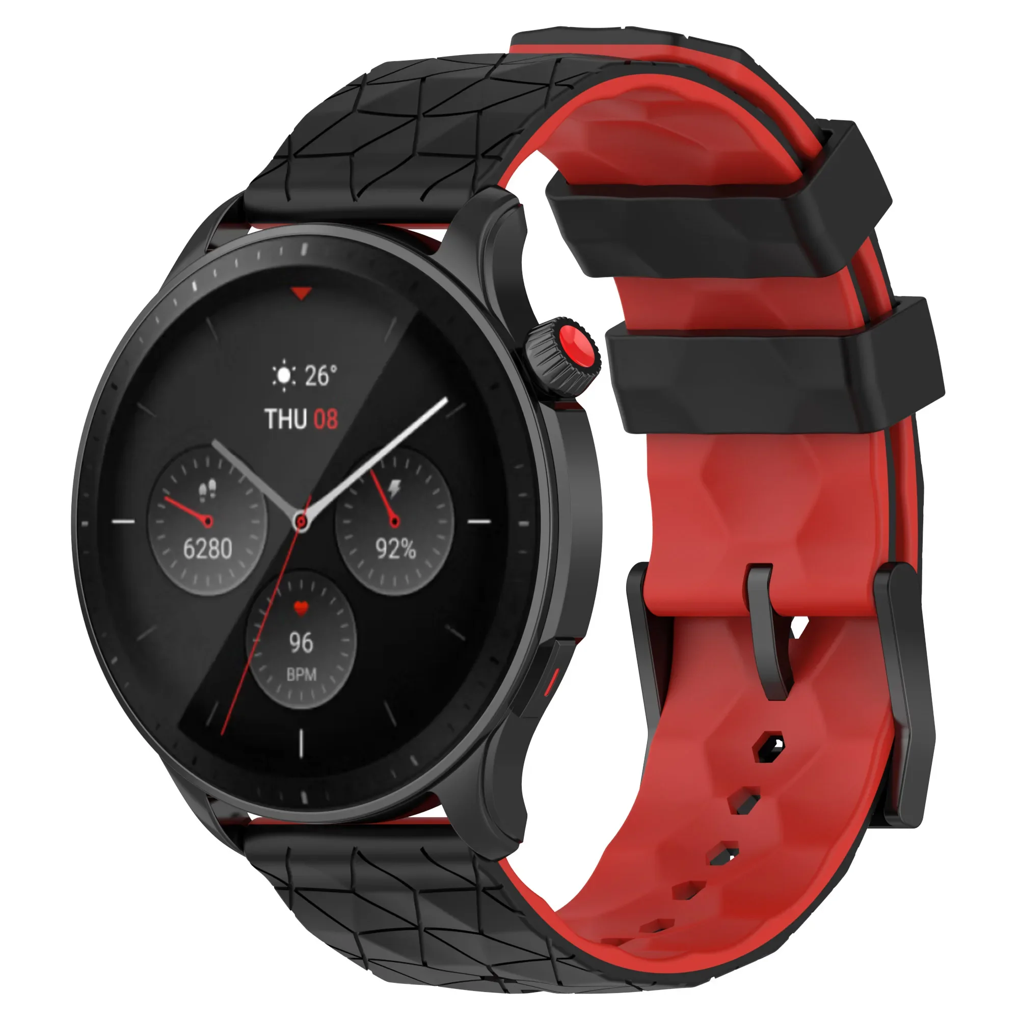 20mm 22mm Silicone Strap For Samsung Watch 6/5/4/3 Huawei Watch 4 3/GT4-3 Pro Football Pattern Bracelet Band Amazfit GTR 4/GTS 4