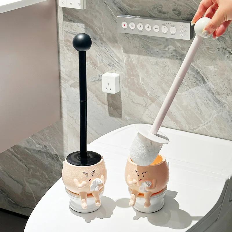 

Cute Doll Toilet Brushes Bathroom Accessories Toilet Cleaning Long Handle Brush with Base Set Toilet Brush Wc Bathroom Accessory