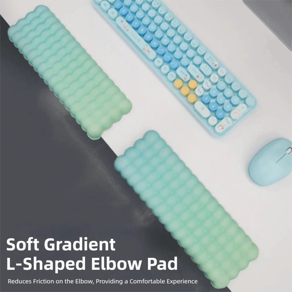 L-Shaped Keyboard Wrist Rest Soft Leather Non-Slip Desk Elbow Pad Wrist Support Ergonomic Elbow Support Cushion Computer