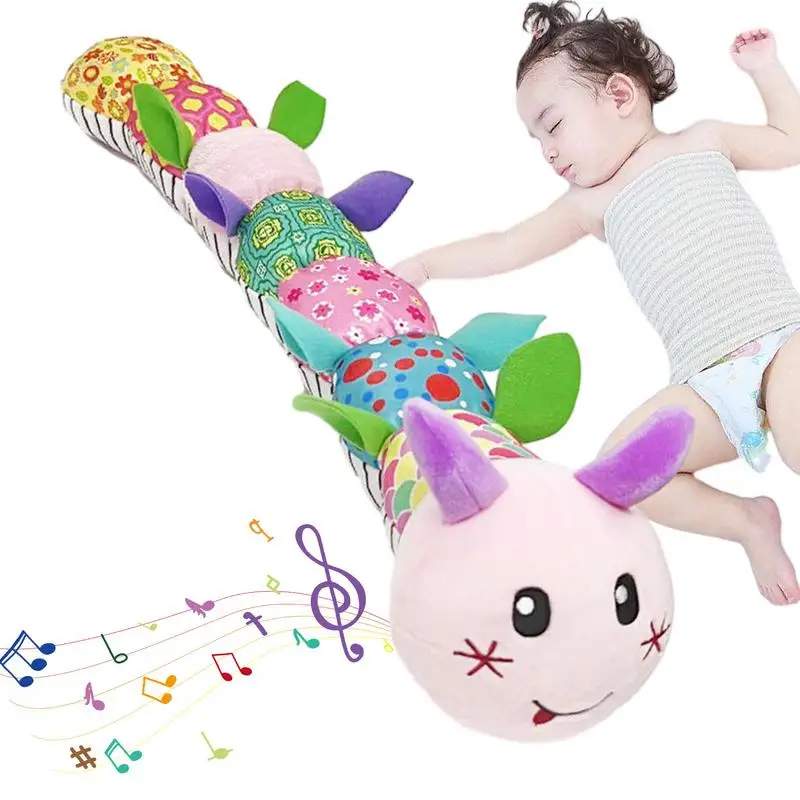 Baby Rattle Teething Toy Musical Soft Caterpillar Worm Infant Plush Toys Educational Interactive Sensory Toy For Babies gifts