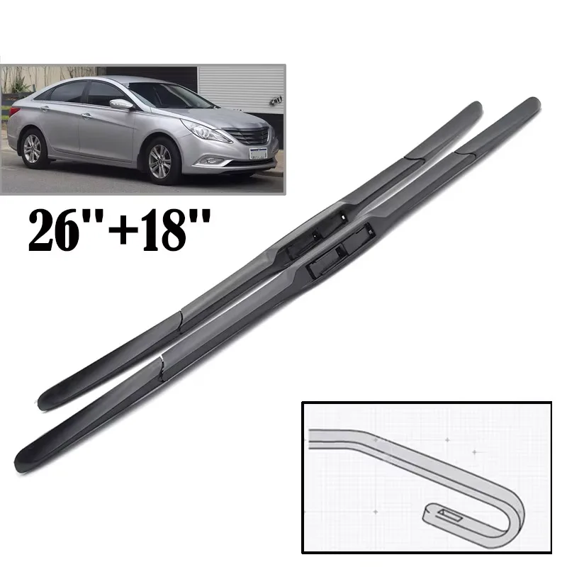 

Wiper Front Wiper Blades For Hyundai Sonata YF LF 2010 - 2017 Windshield Windscreen Window Car Rain Brushes 26"+18"