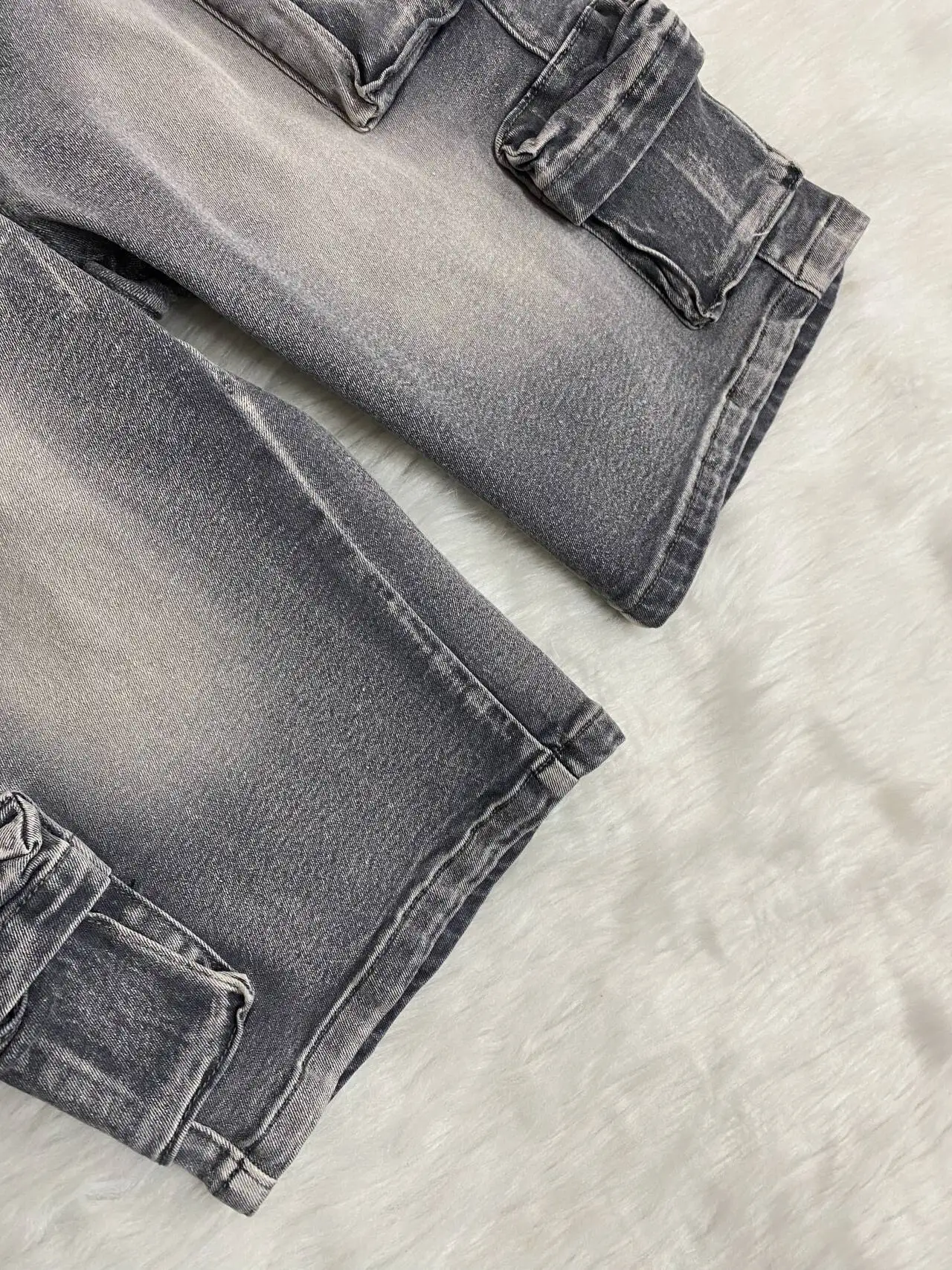 Pantaloni da donna in denim Mezza lunghezza Jeans da mamma Pantaloni a gamba larga Pantaloni dritti a vita alta Y2k Streetwear Tasca Splice Casual Allentato