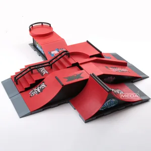 전문가 핑거 스케이트 보드 DIY 스케이트 공원 경사로 부품 기술 데크 장면 장면 조합 세트 어린이를위한 참신한 장난감 선물 아이 10 최고의 판매 지판 장애물 - №2