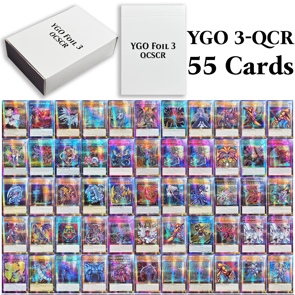 55PCS Yu-Gi-Oh!3 DIY Whole set Proxy Cards QCR Game S:P Little Knight I:P Masquerena Dragon Master Magia BLUE-EYES WHITE DRAGON