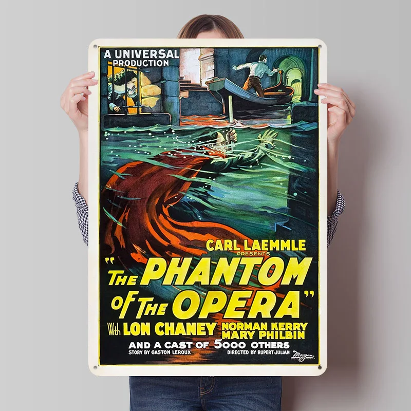 Phantom of the Opera Tinplate Posters Customizable Wall Art Retro Vintage Metal Signs for Home Room Bedroom Decorations Garden