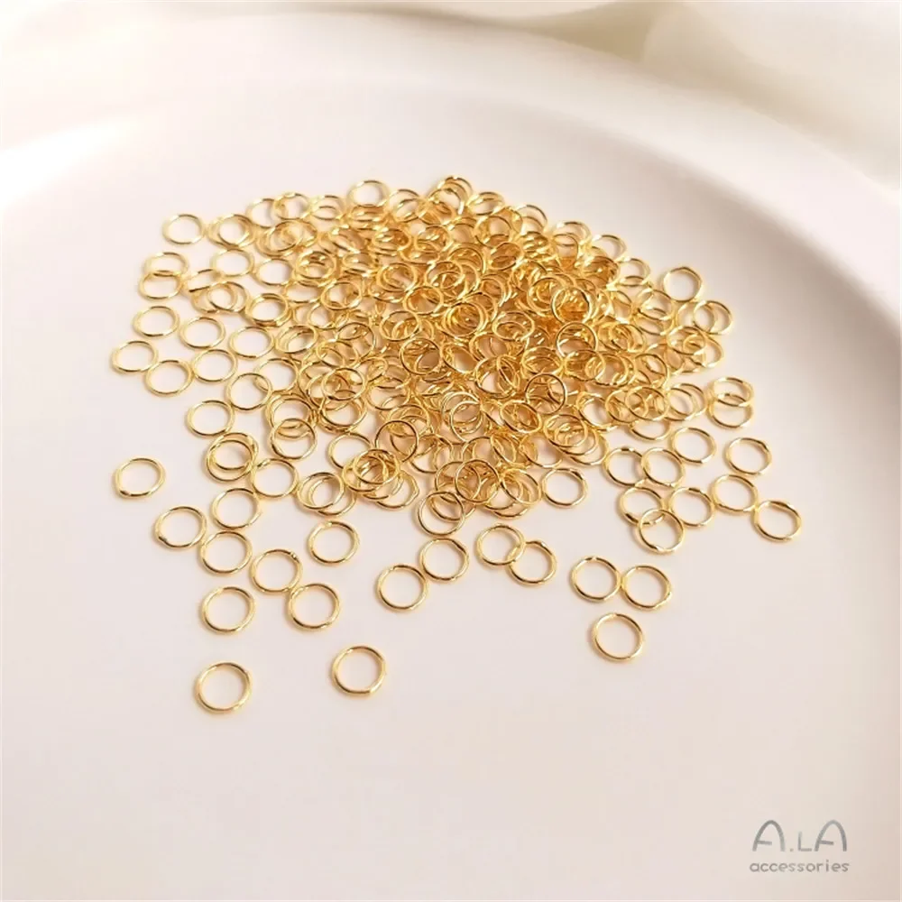 

14K Gold Color Plated Brass Color Welding Closing Ring Manual DIY End Connection Ring Welding Single Ring Accessories