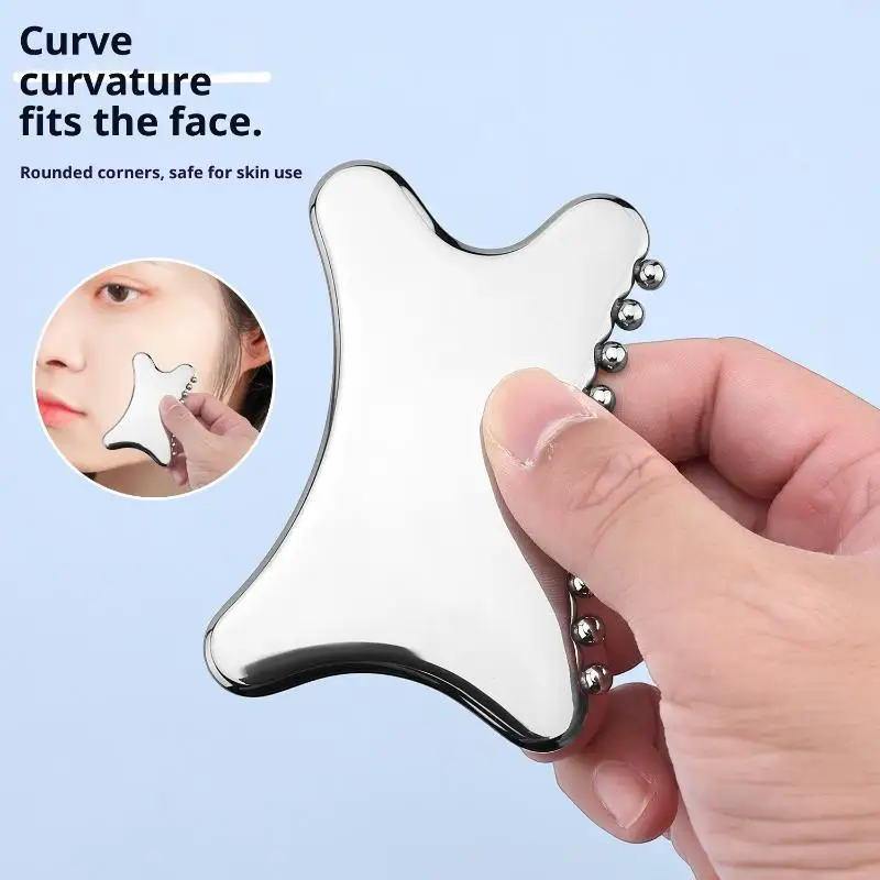 Gua Sha-massagehulpmiddel van roestvrij staal – schraapplaat voor gezichts- en lichaam voor nek-, rug- en gezichtstherapie