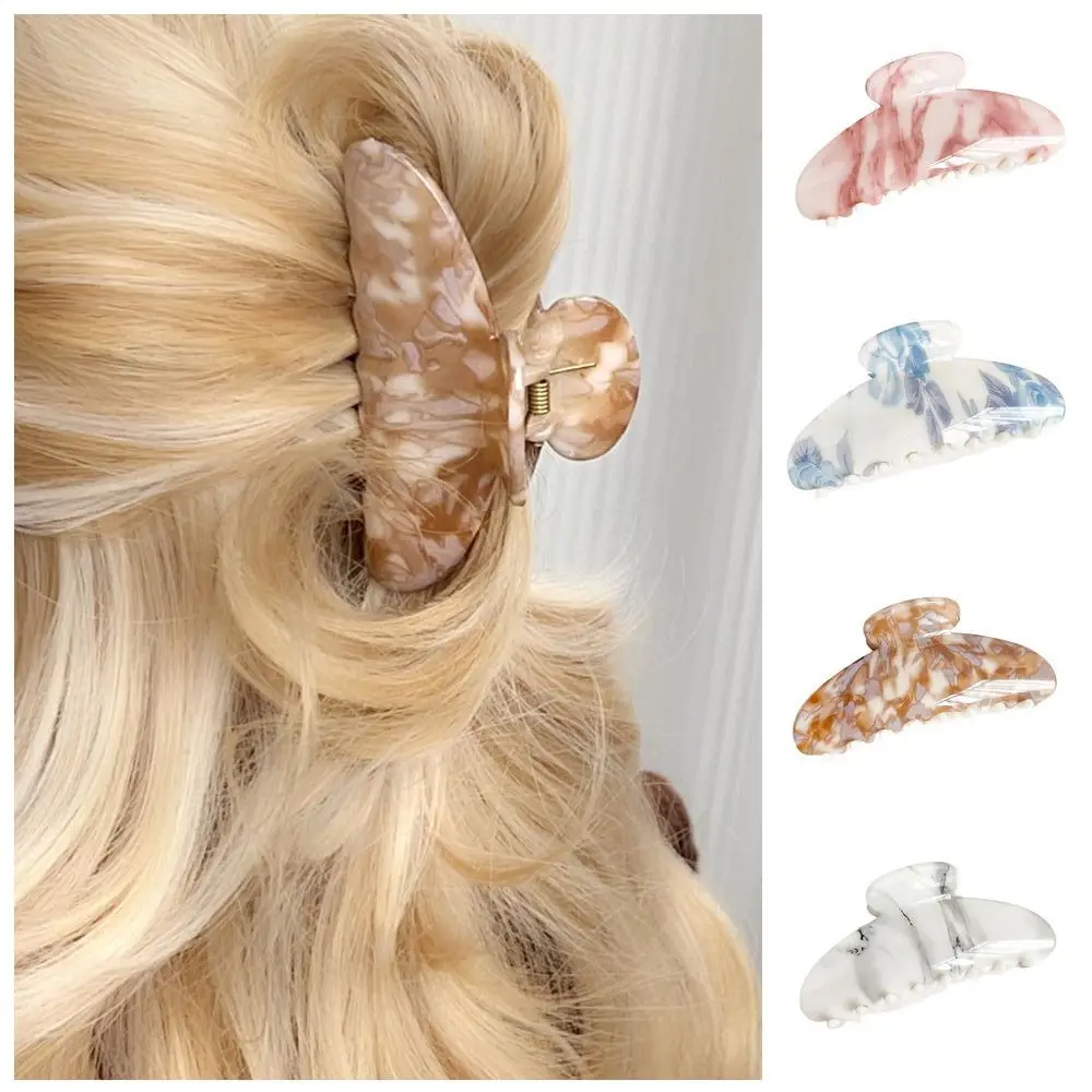 

Solid Color Ink Painting Pattern Hair Claw Hair Clip Hairpin New Chinese Style Shark Clip Shark Clip Geometry Ponytail Barrettes